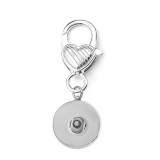 Peach heart shaped lobster clasp metal Key chain fit 20MM Snaps button jewelry wholesale