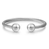 Stainless steel ball twill wire rope opening adjustable bracelet