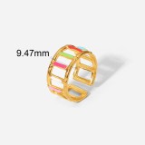Stainless steel geometric colored oil drip opening adjustable ring