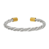Stainless steel wire rope wrapped with adjustable opening bracelet