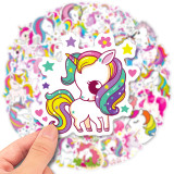 50 Unicorn All ages Waterproof Stickers Cute Rainbow Horse Mixed Graffiti Luggage Case Notebook Decal
