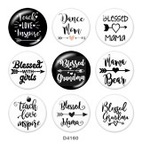 20MM MAMA MOM TEACH family Print glass snaps buttons