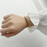 Stainless steel C-shaped opening adjustable bracelet