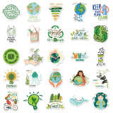 50 English environmental protection stickers to protect the environment, green ecology, cross-border graffiti, waterproof stickers, luggage stickers
