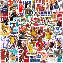50 NBA Character Text Stickers for American Basketball Stars Collection Computer Phone Car Cover Personalized Waterproof Stickers