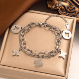 Stainless steel clover  bracelet