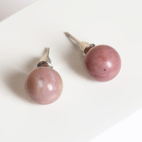 10MM Stainless steel natural stone earrings