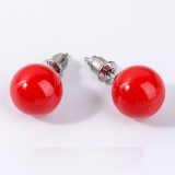 10MM Stainless steel natural stone earrings