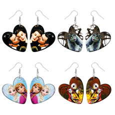 16 styles love Ghost Bride princess European and American TV dramas  Acrylic  stainless steel two-sided Painted Heart earrings