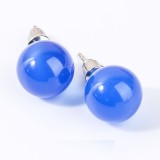 10MM Stainless steel natural stone earrings