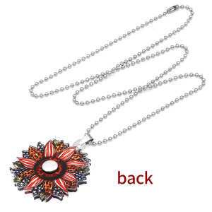 Butterfly mom sunflower Double sided Printed  Acrylic 60CM Necklace Pendant  20MM Snaps button jewelry wholesale