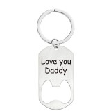 28 Style Stainless Steel Father's Day Gift Family Couple Friend Gift Engraved Metal Keychain