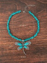 Dragonfly turquoise Pendant Necklace