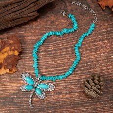 Dragonfly turquoise Pendant Necklace