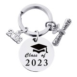 28 style stainless steel round 2023 Season of graduation gift metal keychain