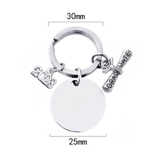 28 style stainless steel round 2023 Season of graduation gift metal keychain