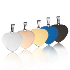 Stainless Steel Heart shaped Pendant Peach Heart Army Brand Love Dog Tag