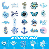 50 blue small fresh ins graffiti stickers VSCO blue ocean breeze small fresh insulation cup waterproof stickers