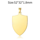 Stainless steel shield shaped dog tag cute pet anti loss DIY engraved hanging pendant
