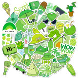 50 green stickers VSCO graffiti stickers luggage notebook ins small fresh waterproof stickers