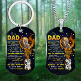Stainless steel color printed military brand Mother's Day Father's Day To My Son necklace keychain set
