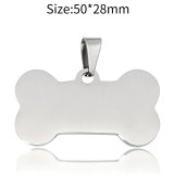 Stainless steel bone dog tag pet gift engraved hanging tag pendant