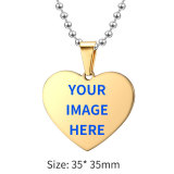 Stainless steel love Heart  Custom  Painted Acrylic 60CM necklace pendant