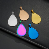 Stainless steel water droplet shaped pendant DIY engraved hanging tag Military dog tag Cat tag Pet tag