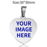Stainless steel love Heart  Custom Painted  Acrylic pendant