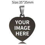 Stainless steel love Heart  Custom Painted  Acrylic pendant