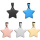 Stainless steel pentagram DIY lettering Pendant