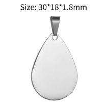 Stainless steel water droplet shaped pendant DIY engraved hanging tag Military dog tag Cat tag Pet tag