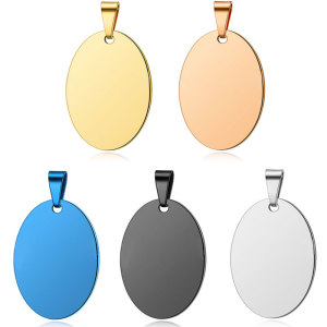Stainless steel Oval Military Dog Cat DIY Personalized Engraved Hanging Tag Pendant