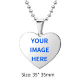 Stainless steel love Heart  Custom  Painted Acrylic 60CM necklace pendant