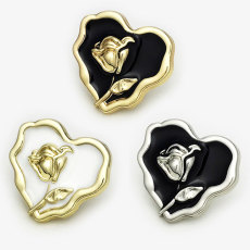 25MM love Flower metal snap button charms