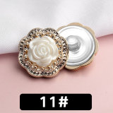 20MM Flower circular plastics Pearl  snap button charms