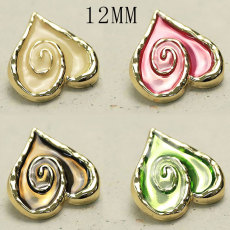 12MM love metal  DIY snap button charms