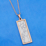 Stainless steel natural stone pendant necklace