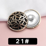 20MM Flower circular plastics Pearl  snap button charms
