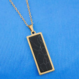 Stainless steel natural stone pendant necklace