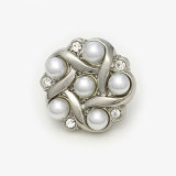 23MM rabbit Flower metal Pearl Rhinestones snap button charms