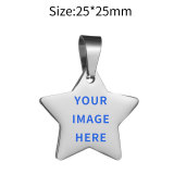 Stainless steel Custom five-pointed star Cartoon pattern Painted Acrylic Pendant