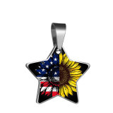 Stainless steel Custom five-pointed star Cartoon pattern Painted Acrylic Pendant