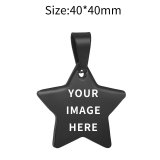 Stainless steel Custom five-pointed star Cartoon pattern Painted Acrylic Pendant