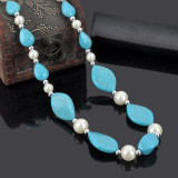 Turquoise Pearl Beaded Necklace