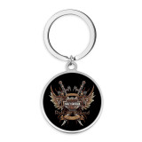 Stainless Steel Cartoon Harley pattern Painted  Keychain key chain