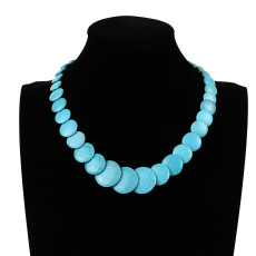 Turquoise short beaded necklace