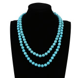 Turquoise Double Beaded Necklace