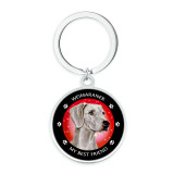 Stainless Steel Dog Cartoon pattern Painted Keychain