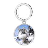 Stainless Steel Cat pattern Painted Keychain